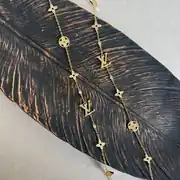 LV Taşlı Uzun Kolye Gold 1